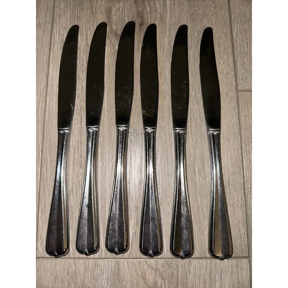 6 STAINLESS‎ STEEL SILVERWARE FLATWARE ONEIDA GALA IMPULSE DINNER KNIVES